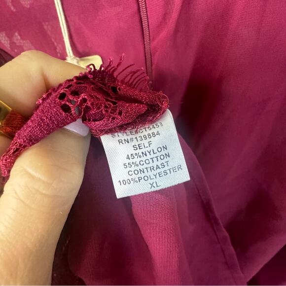 NEW Peach lace sheer boho blouse withh flare bell sleeves - Picture 3 of 8